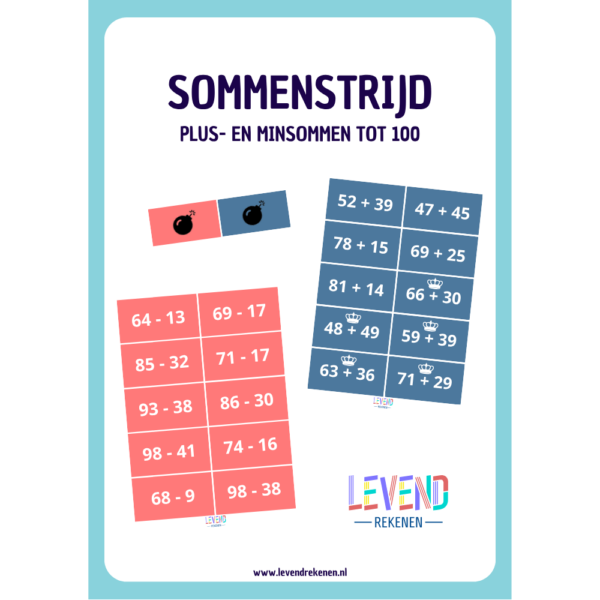 Sommenstrijd plus- en minsommen tot 100