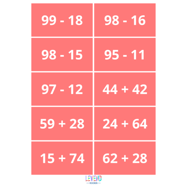 Sommenstrijd plus- en minsommen tot 100