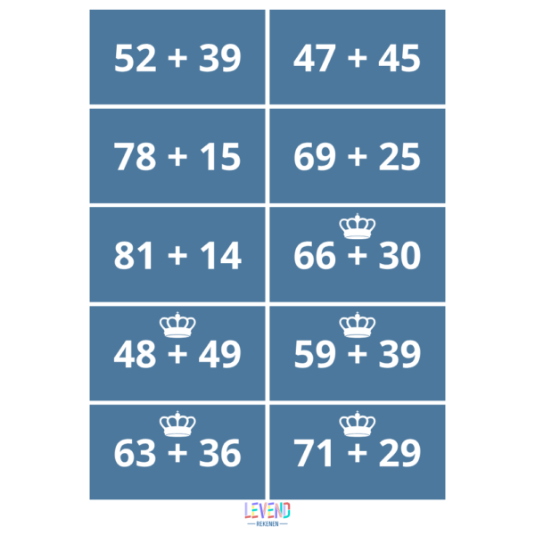 Sommenstrijd plus- en minsommen tot 100